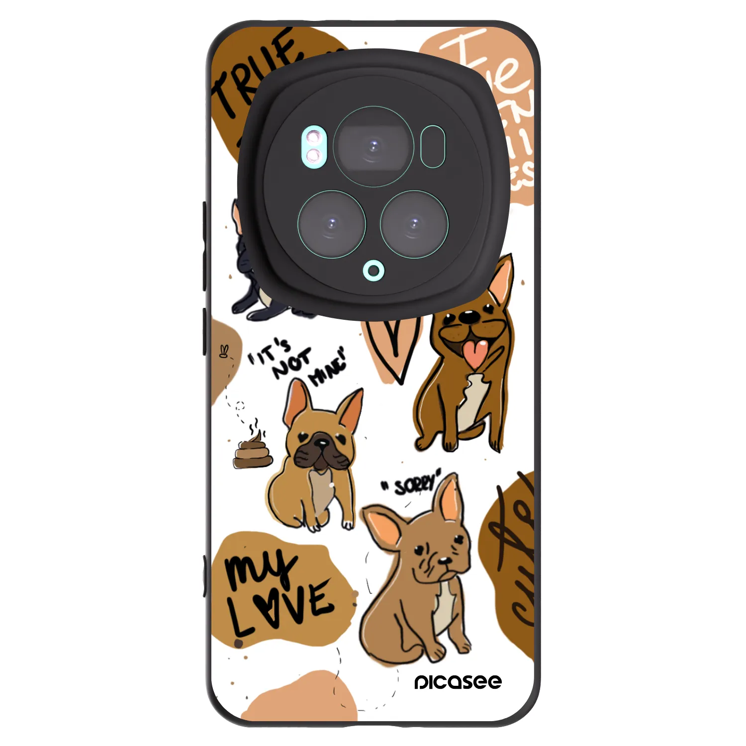 Picasee silikonowe czarne etui na Honor Magic6 Pro - Frenchies