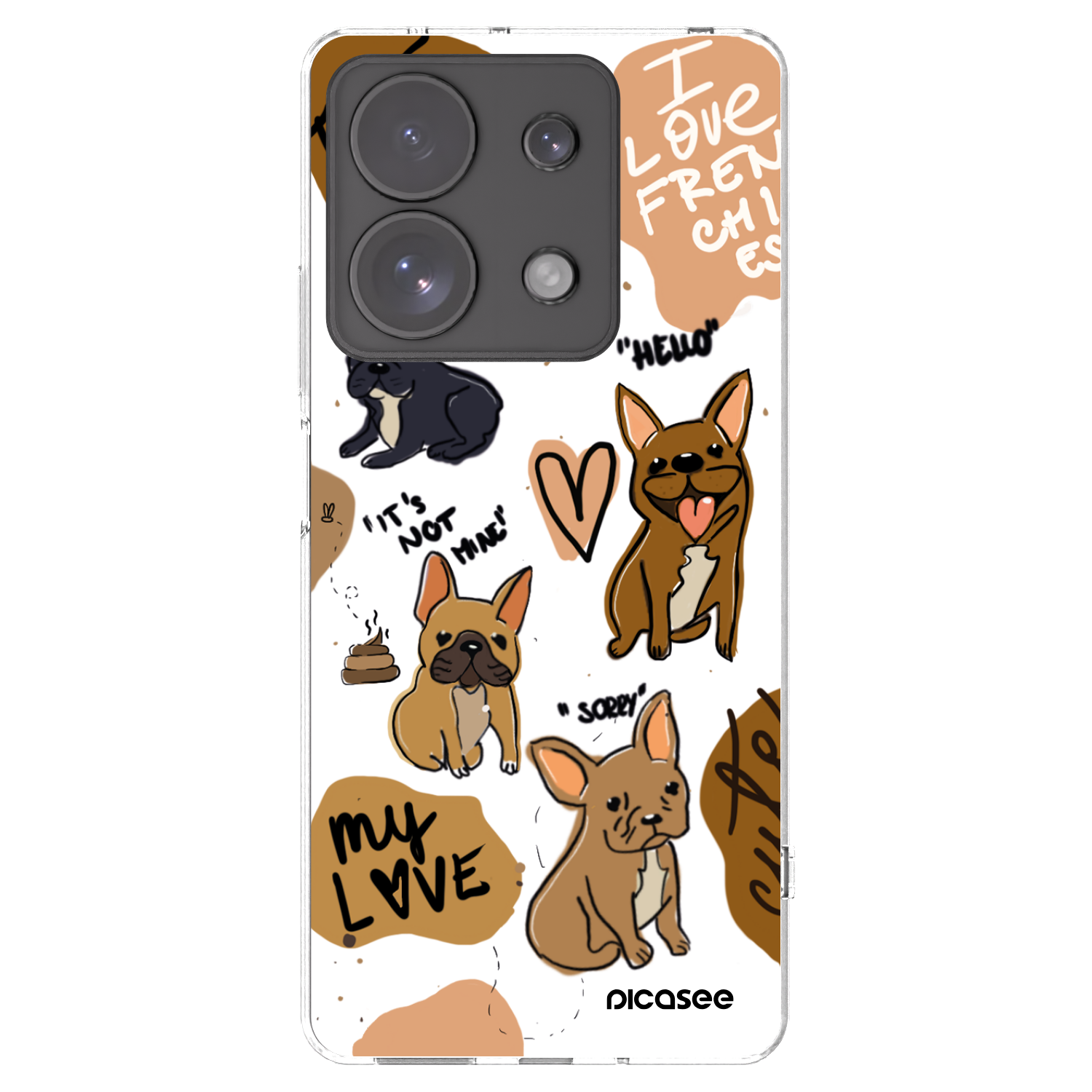 Picasee silikonowe przeźroczyste etui na Xiaomi Redmi Note 13 Pro 4G - Frenchies