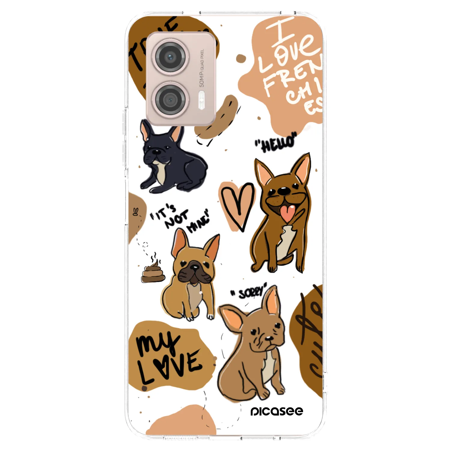 Picasee silikonowe przeźroczyste etui na Motorola Moto G53 5G - Frenchies