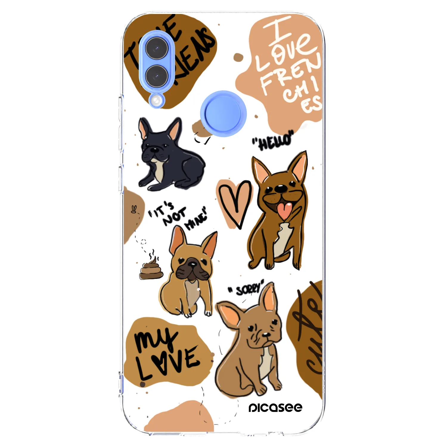 Picasee silikonowe przeźroczyste etui na Honor 10 Lite - Frenchies