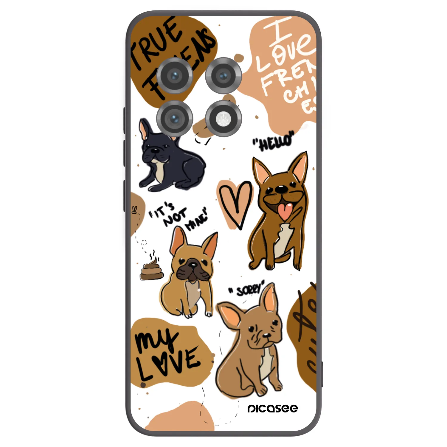 Picasee silikonowe czarne etui na OnePlus 11 5G - Frenchies