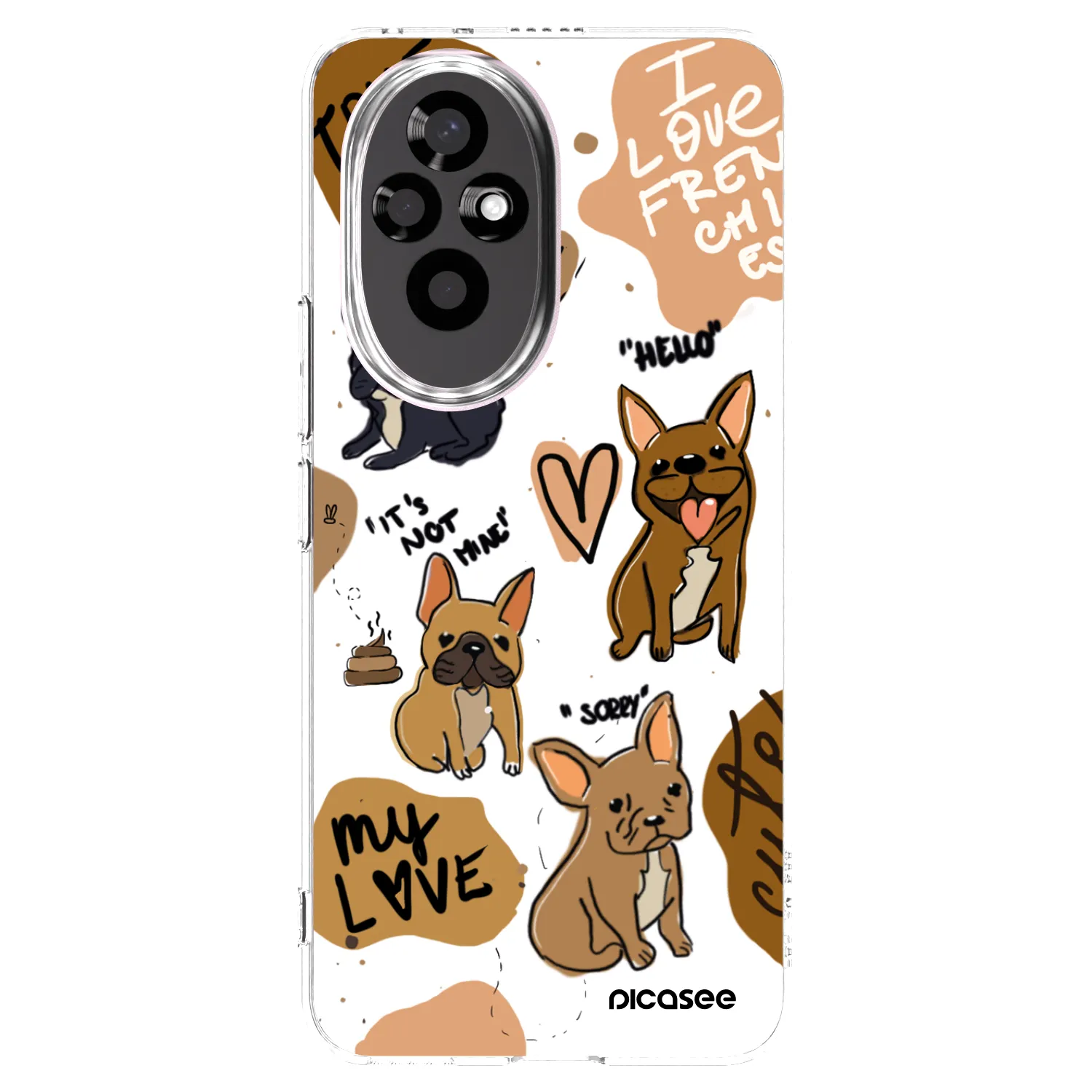 Picasee silikonowe przeźroczyste etui na Honor 200 Pro 5G - Frenchies