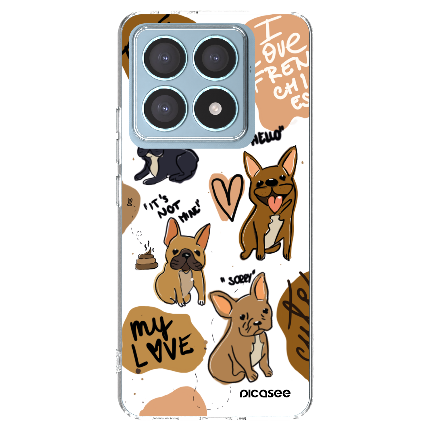 Picasee silikonowe przeźroczyste etui na Xiaomi 14T Pro - Frenchies