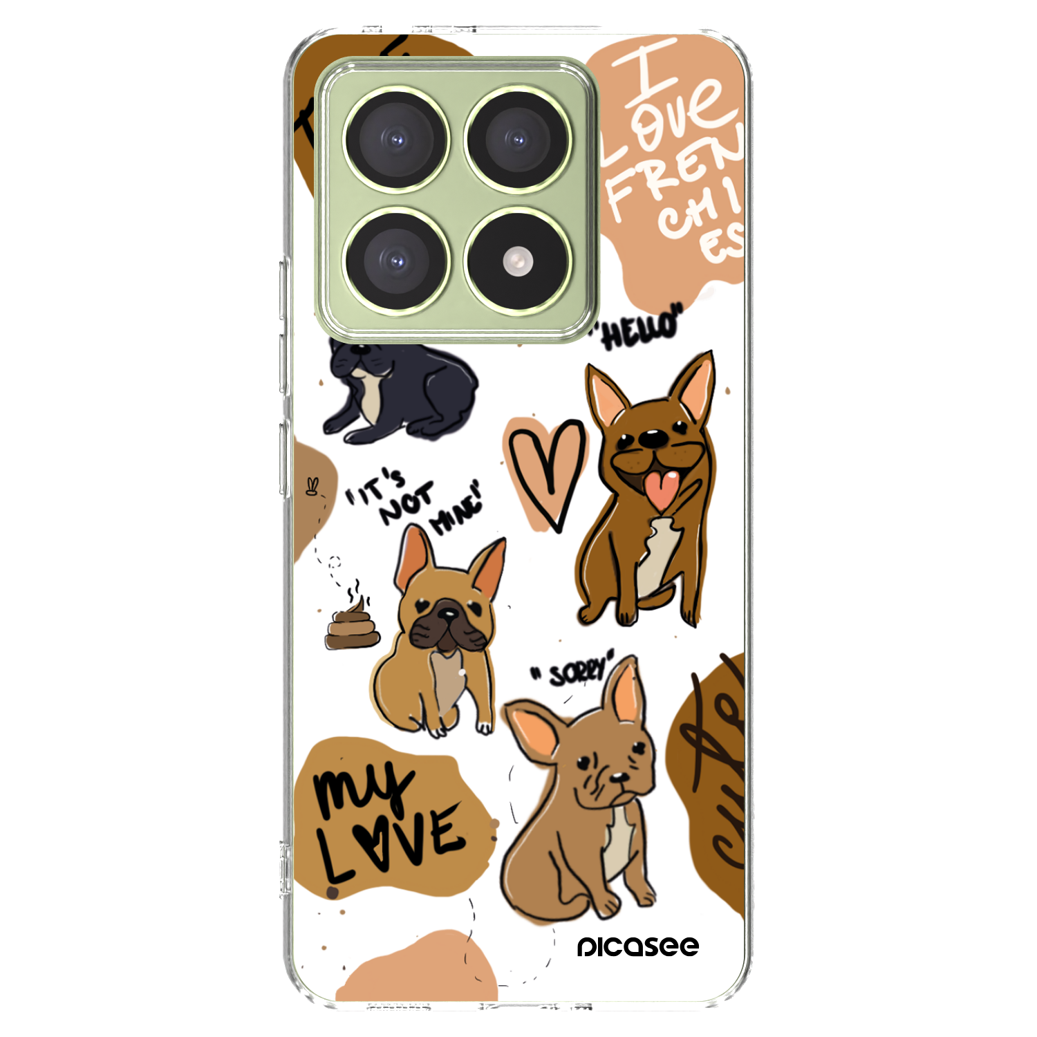 Picasee silikonowe przeźroczyste etui na Xiaomi 14T - Frenchies