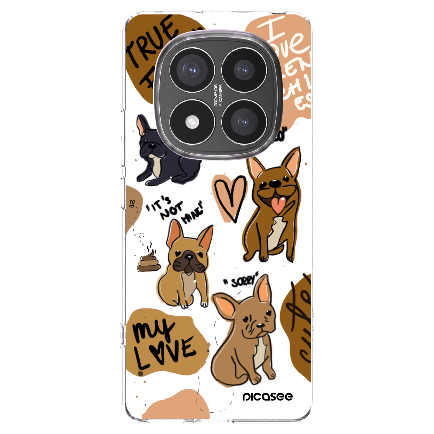 Picasee silikonowe przeźroczyste etui na Xiaomi Redmi Note 14 Pro+ 5G - Frenchies