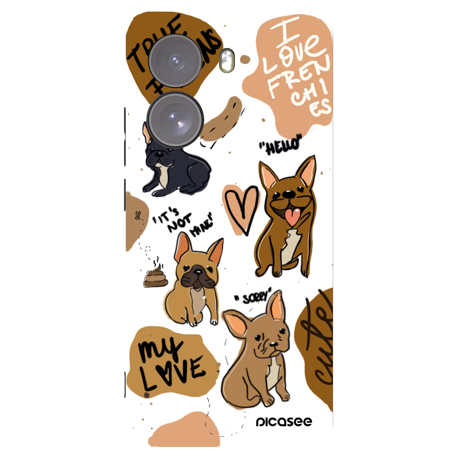 Picasee silikonowe czarne etui na Xiaomi Poco X7 - Frenchies