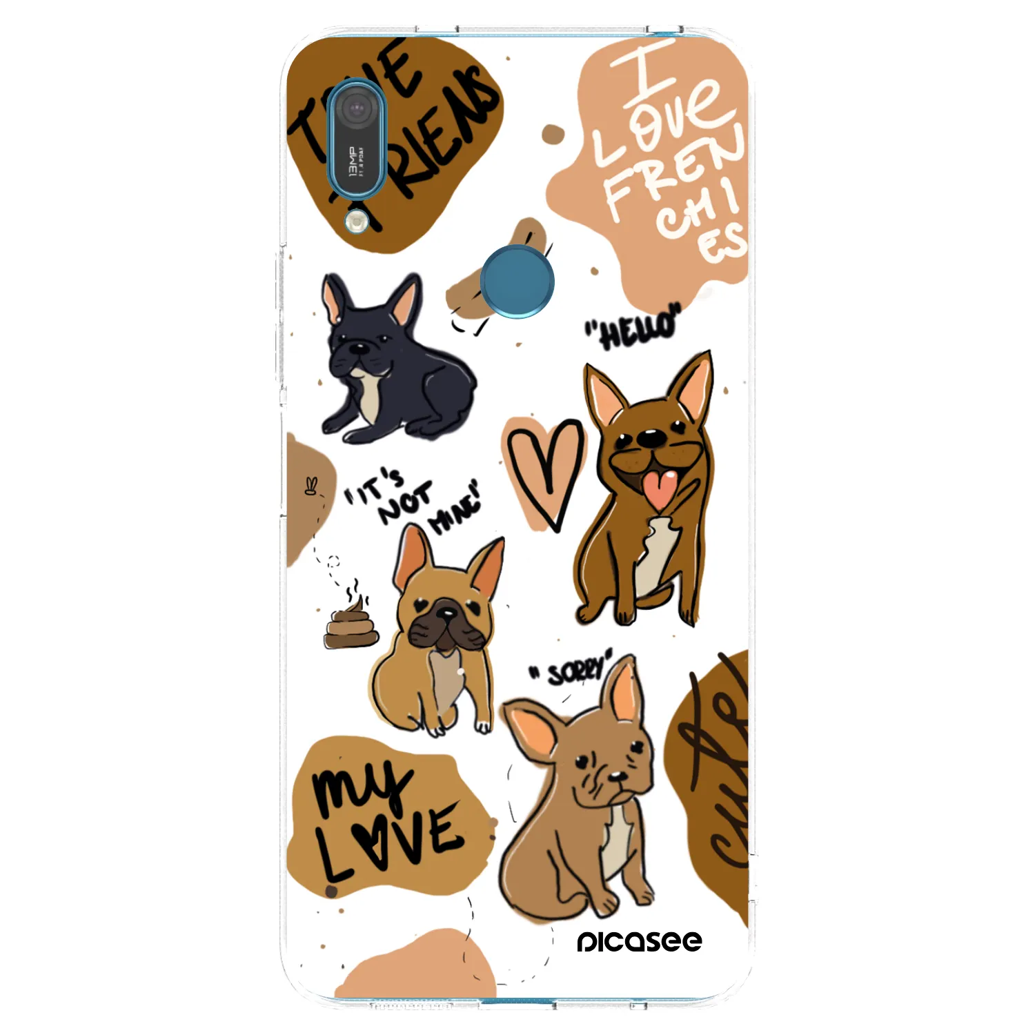 Picasee silikonowe przeźroczyste etui na Huawei Y7 2019 - Frenchies