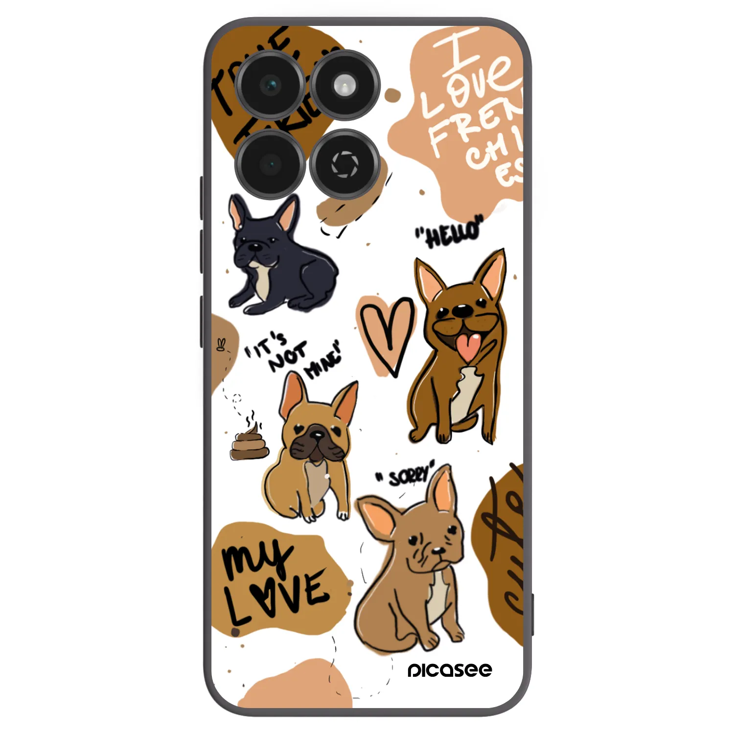 Picasee silikonowe czarne etui na Honor 200 Smart 5G - Frenchies