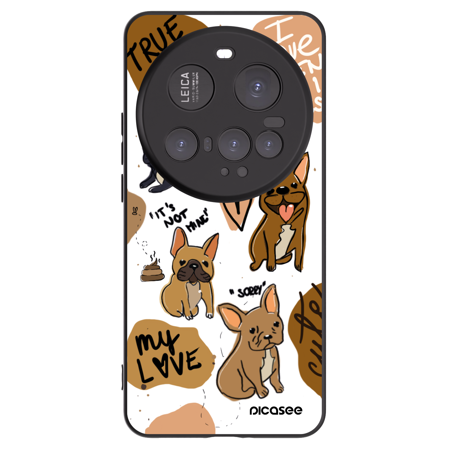 Picasee silikonowe czarne etui na Xiaomi 15 Ultra - Frenchies