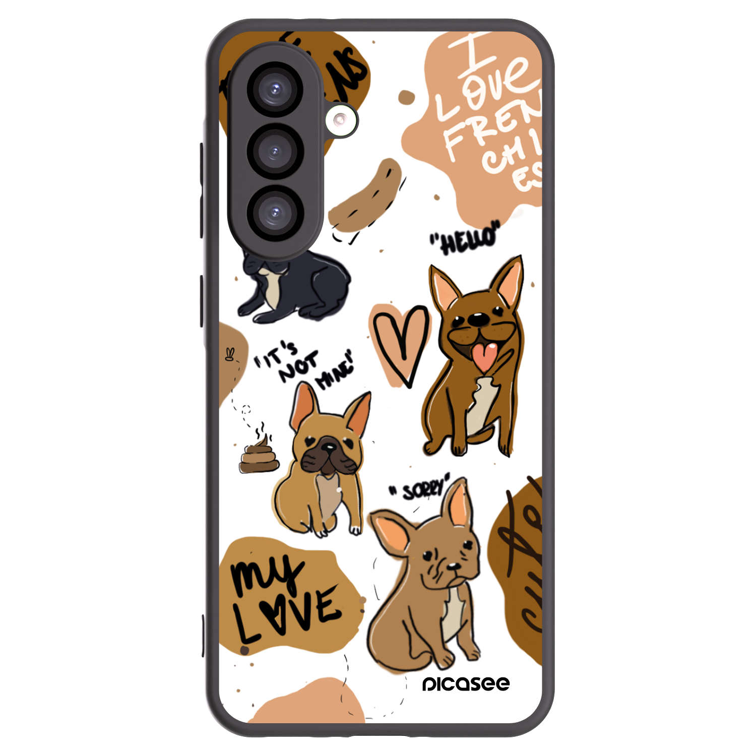 Picasee silikonowe czarne etui na Samsung Galaxy A26 5G A266B - Frenchies