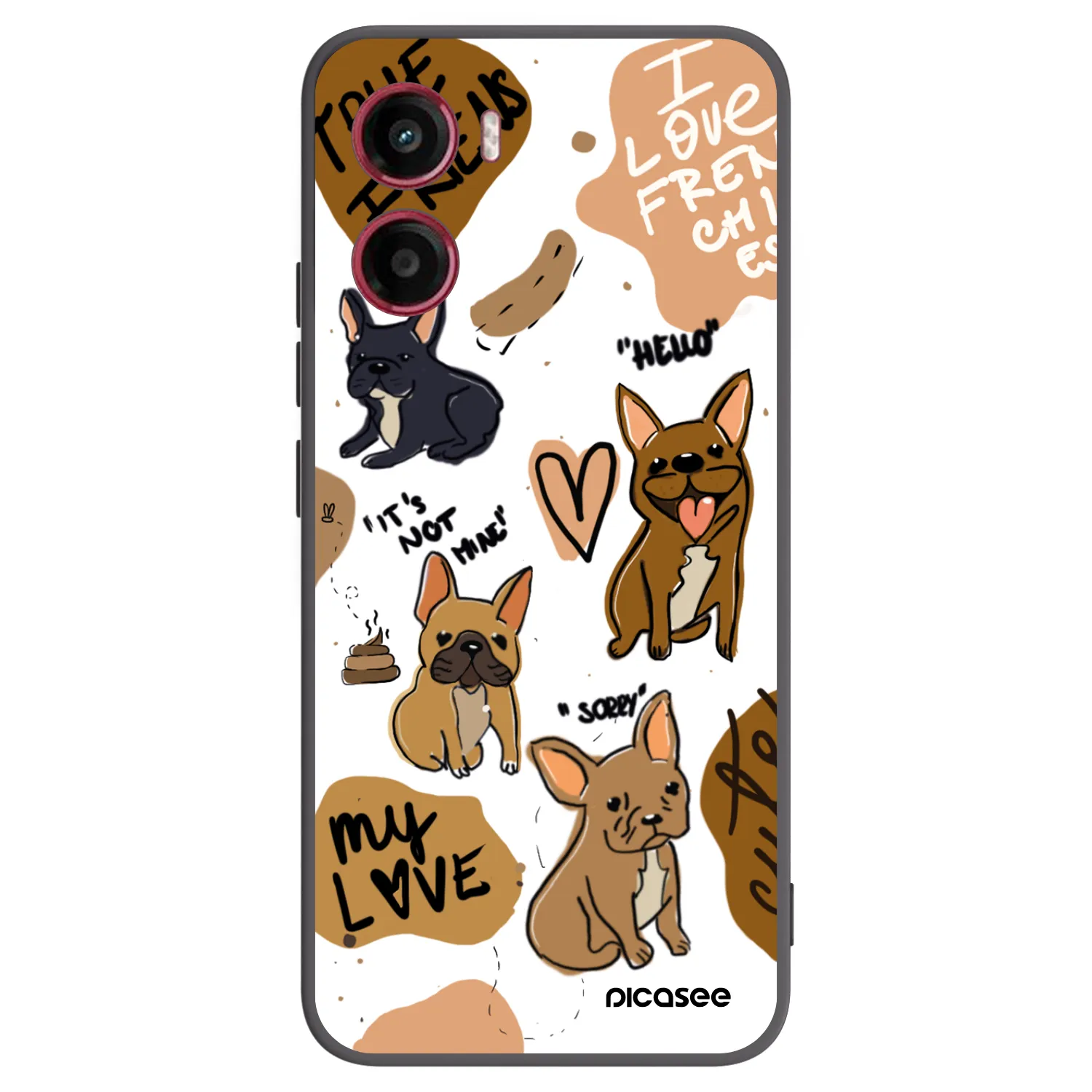 Picasee silikonowe czarne etui na Motorola Moto G05 - Frenchies