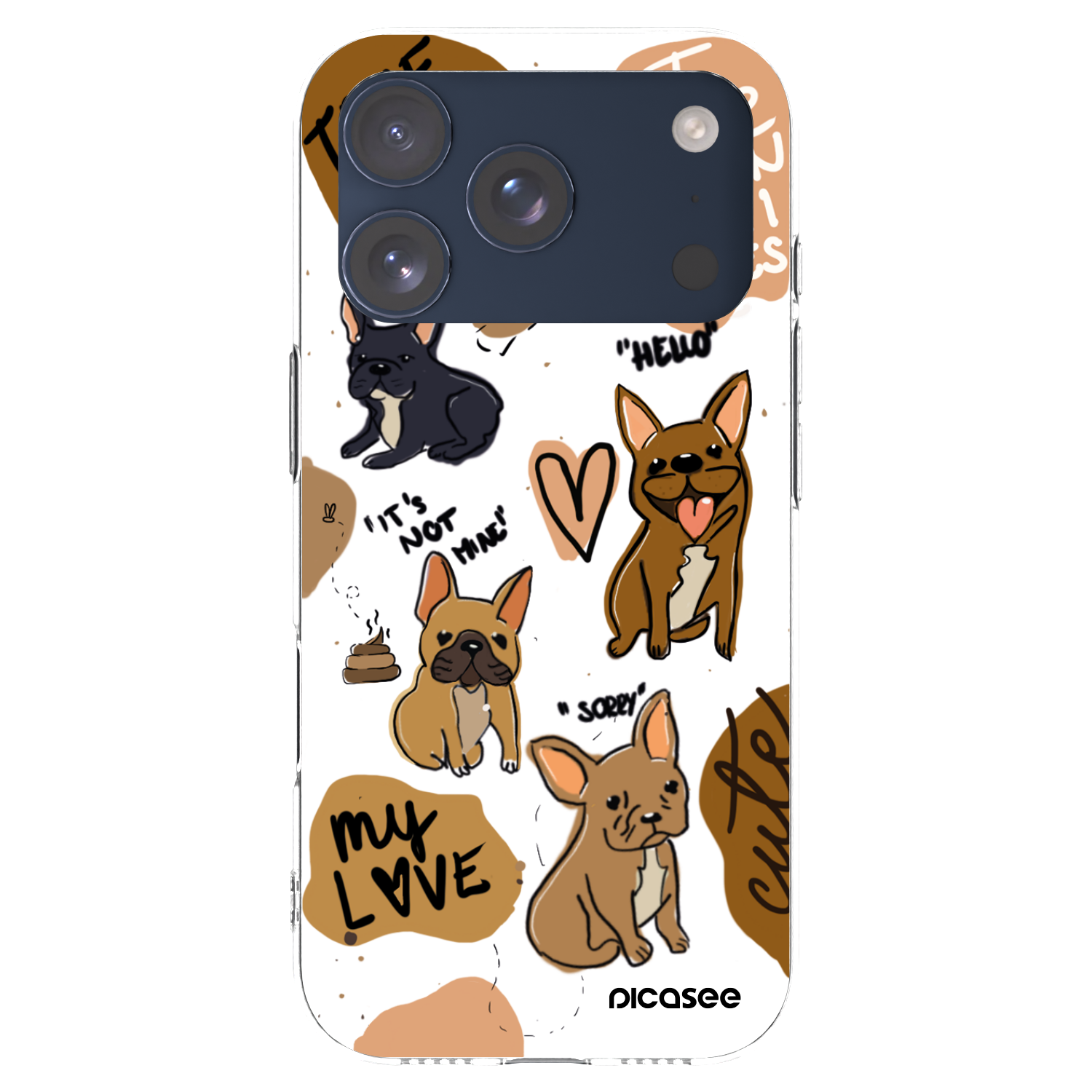 Picasee silikonowe przeźroczyste etui na Apple iPhone 17 Pro - Frenchies