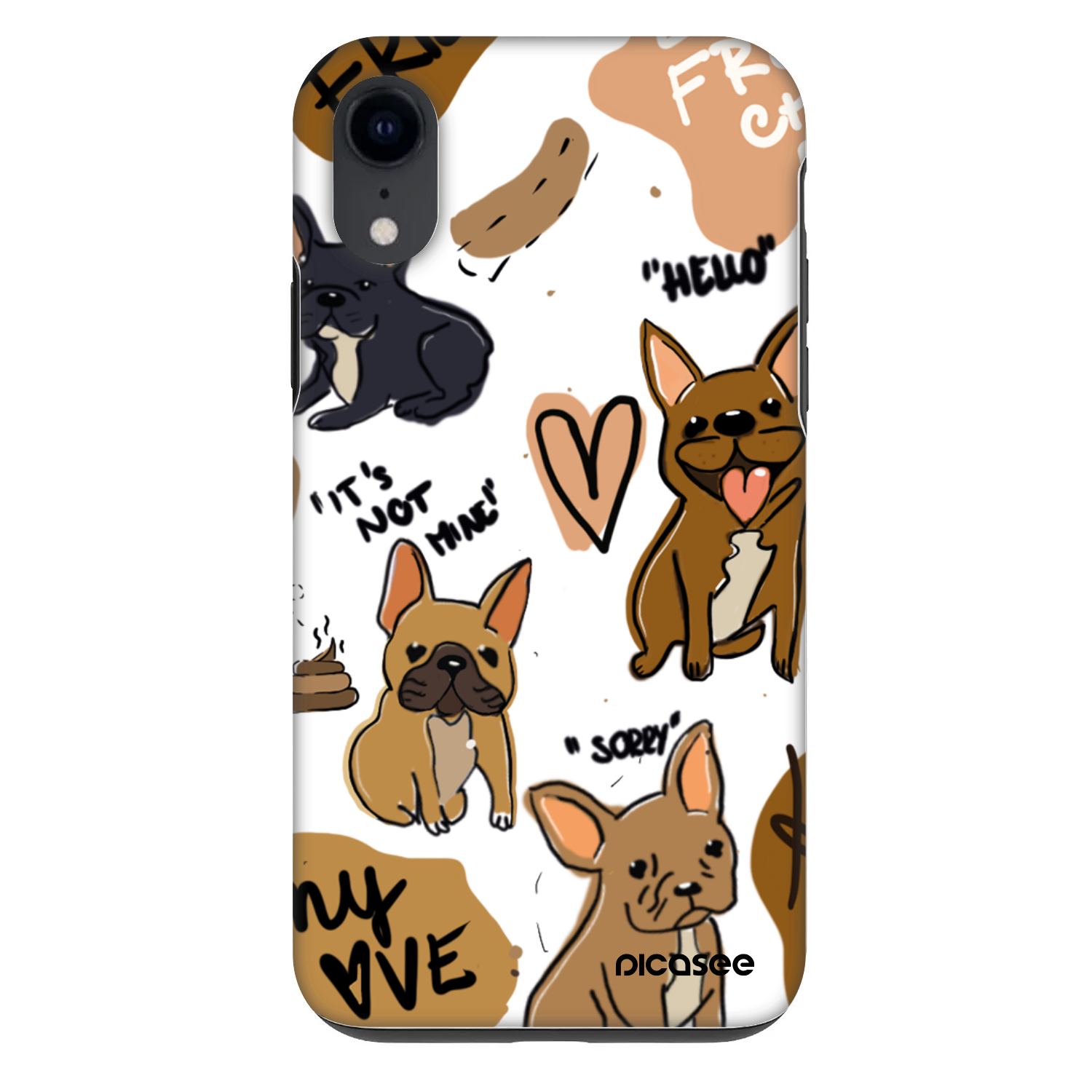 Picasee Fashion Case na Apple iPhone XR - Frenchies