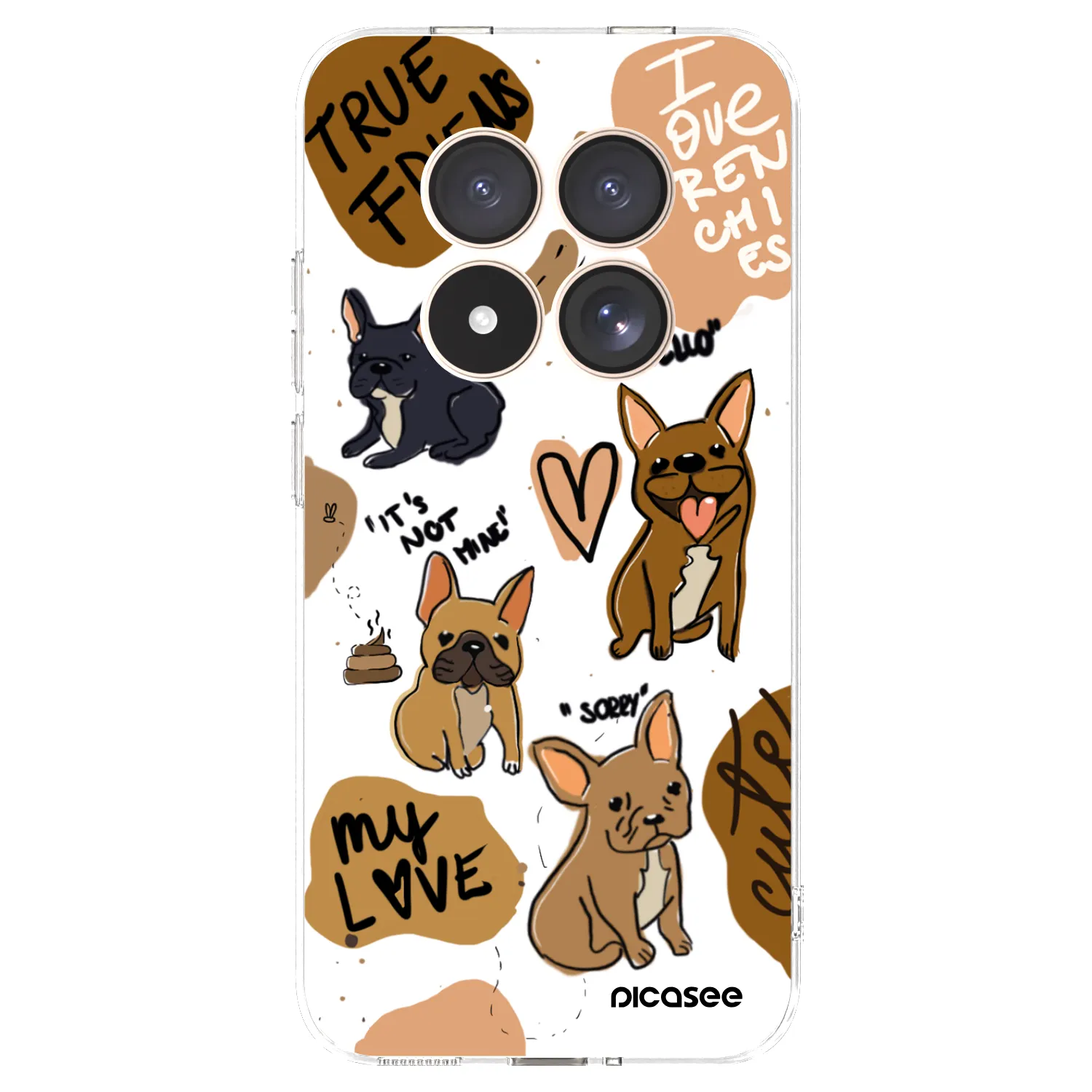 Picasee silikonowe przeźroczyste etui na Xiaomi Redmi Note 15 Pro 4G - Frenchies