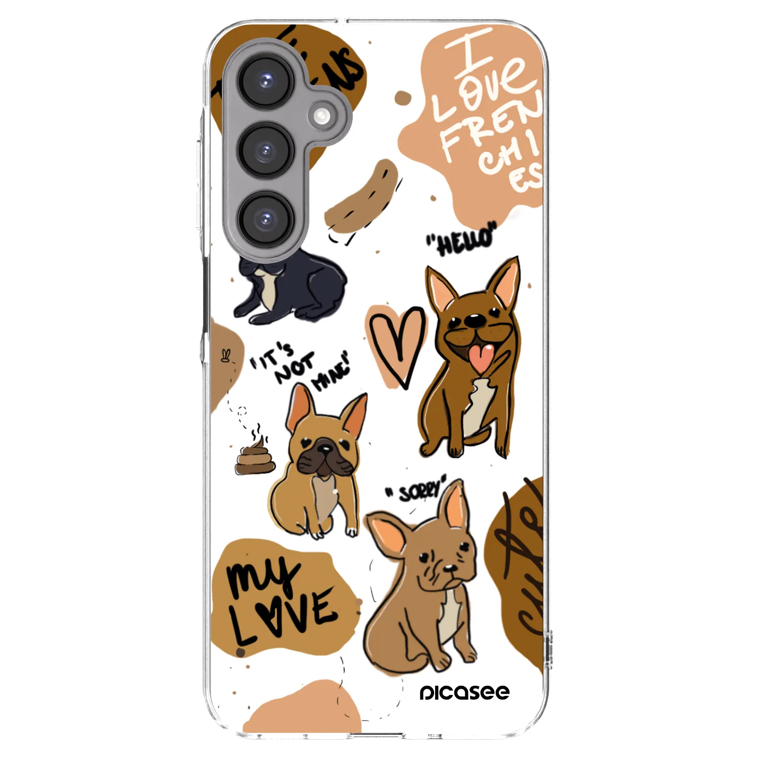 Picasee silikonowe przeźroczyste etui na Samsung Galaxy A16 4G - Frenchies