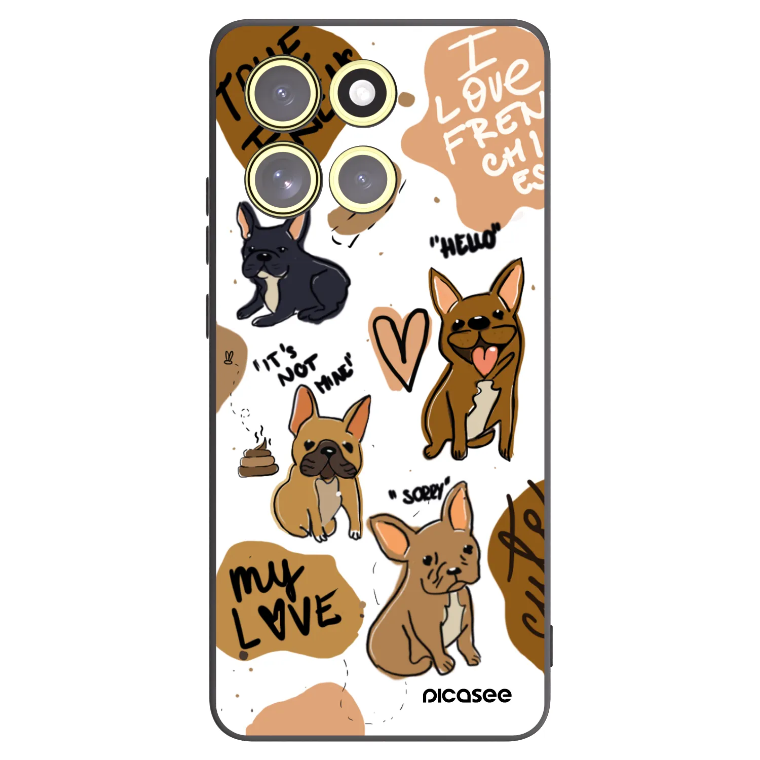 Picasee silikonowe czarne etui na Motorola Moto G86 Power 5G - Frenchies