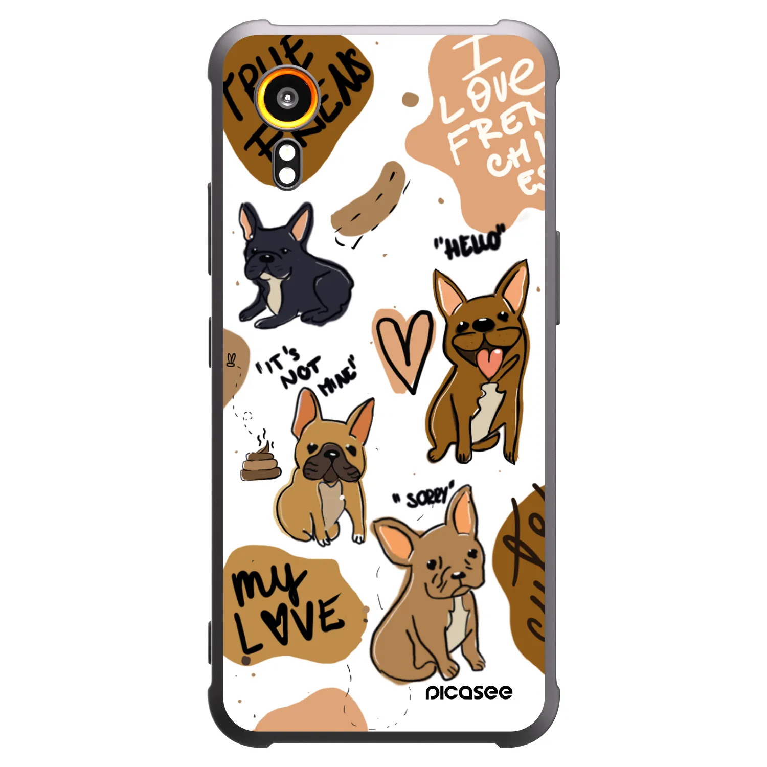 Picasee silikonowe czarne etui na Samsung Galaxy Xcover 7 - Frenchies