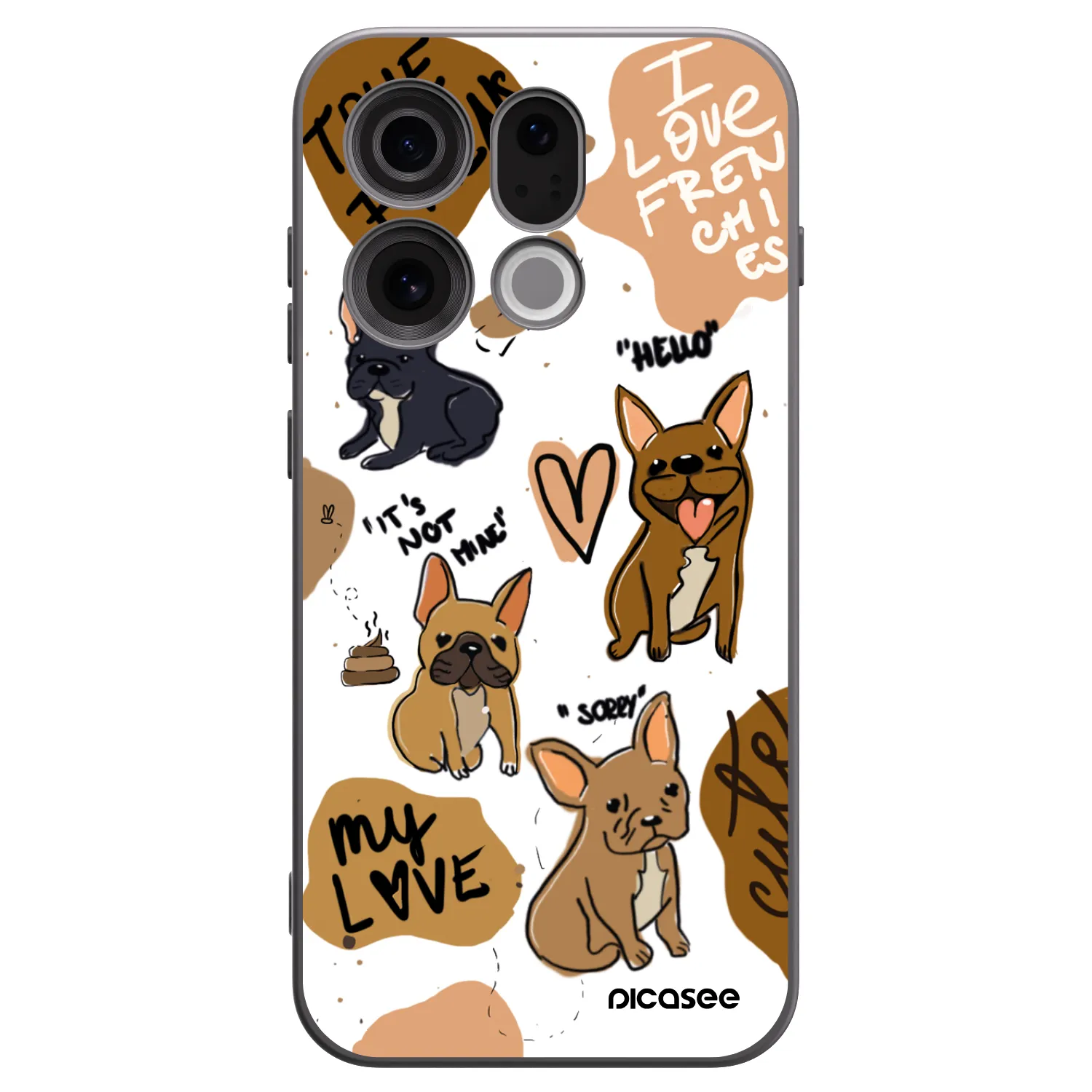 Picasee silikonowe czarne etui na OPPO Find X9 - Frenchies