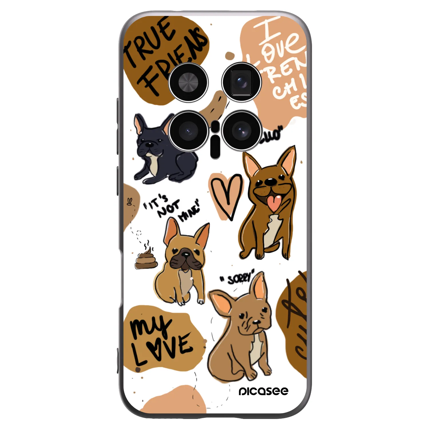 Picasee silikonowe czarne etui na Honor Magic8 Pro 5G - Frenchies
