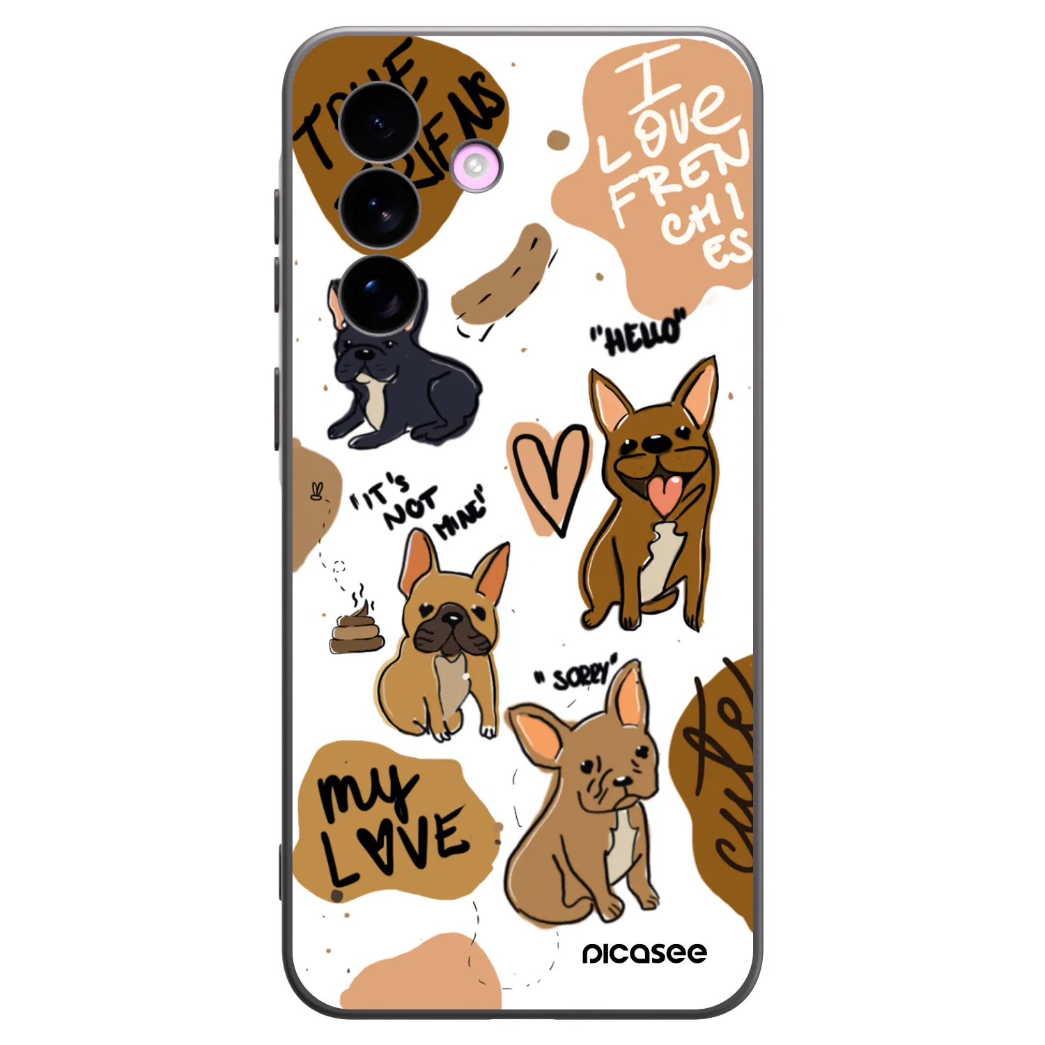Picasee silikonowe czarne etui na Samsung Galaxy A57 5G - Frenchies
