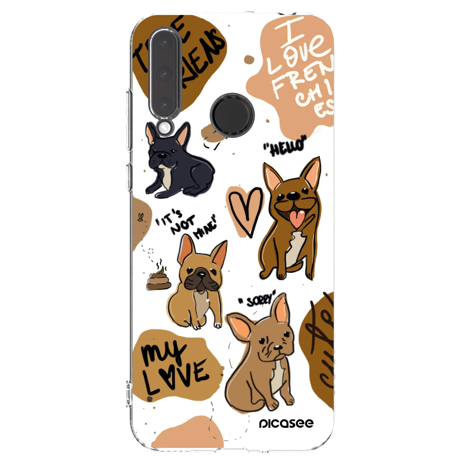 Picasee silikonowe przeźroczyste etui na Honor 20 Lite - Frenchies