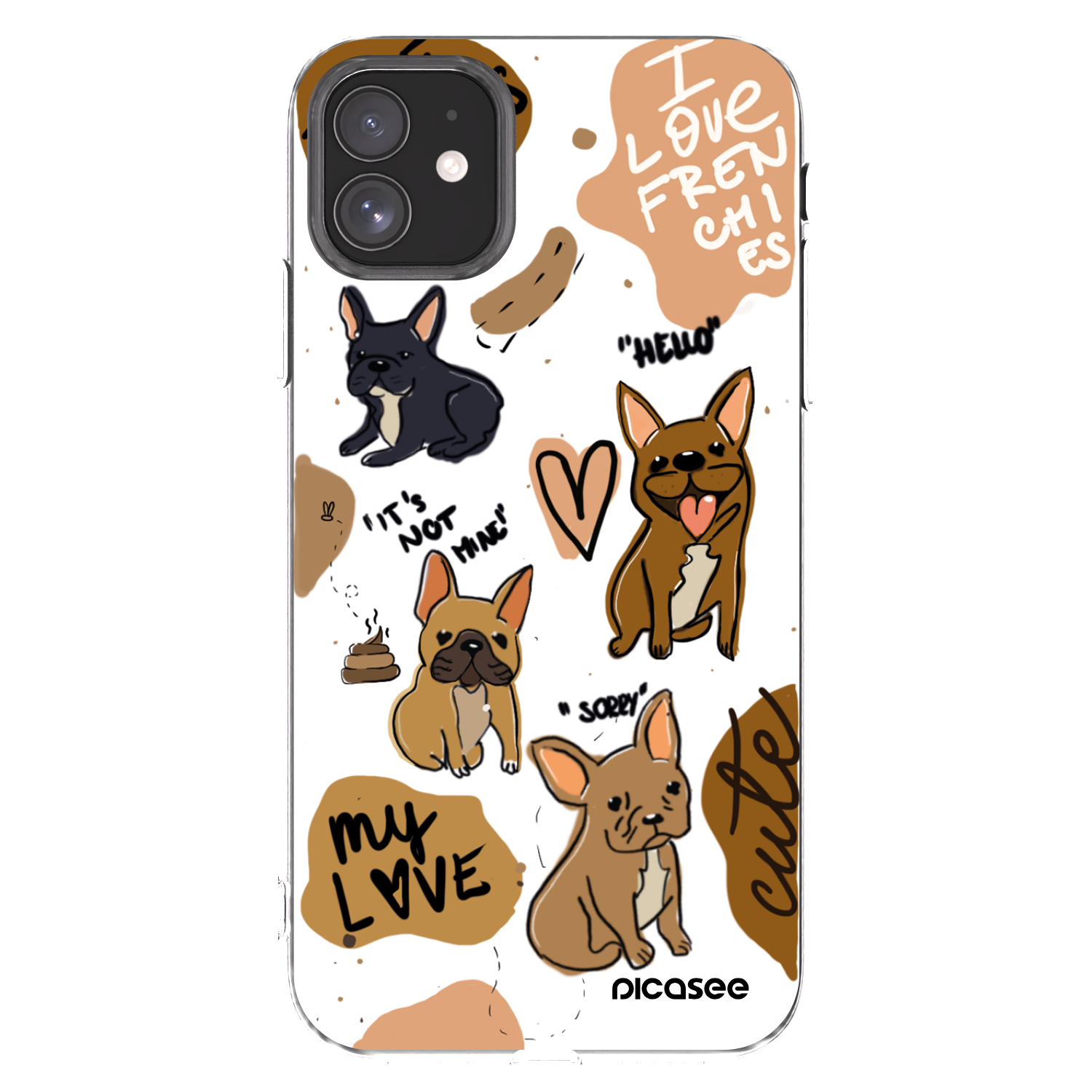 Picasee silikonowe przeźroczyste etui na Apple iPhone 11 - Frenchies
