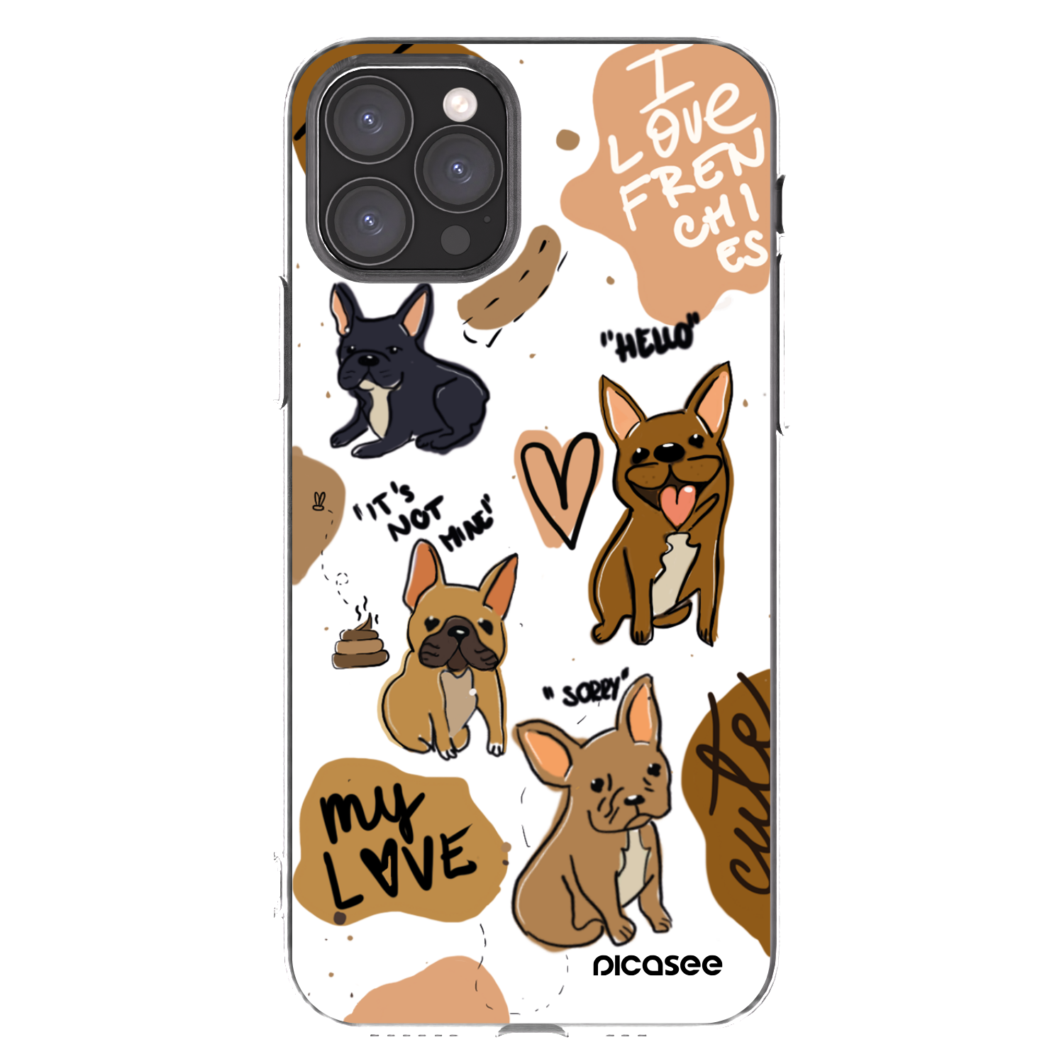 Picasee silikonowe przeźroczyste etui na Apple iPhone 11 Pro - Frenchies