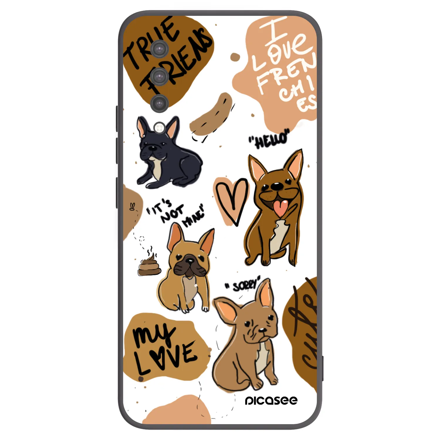 Picasee silikonowe czarne etui na Xiaomi Mi 9 Lite - Frenchies