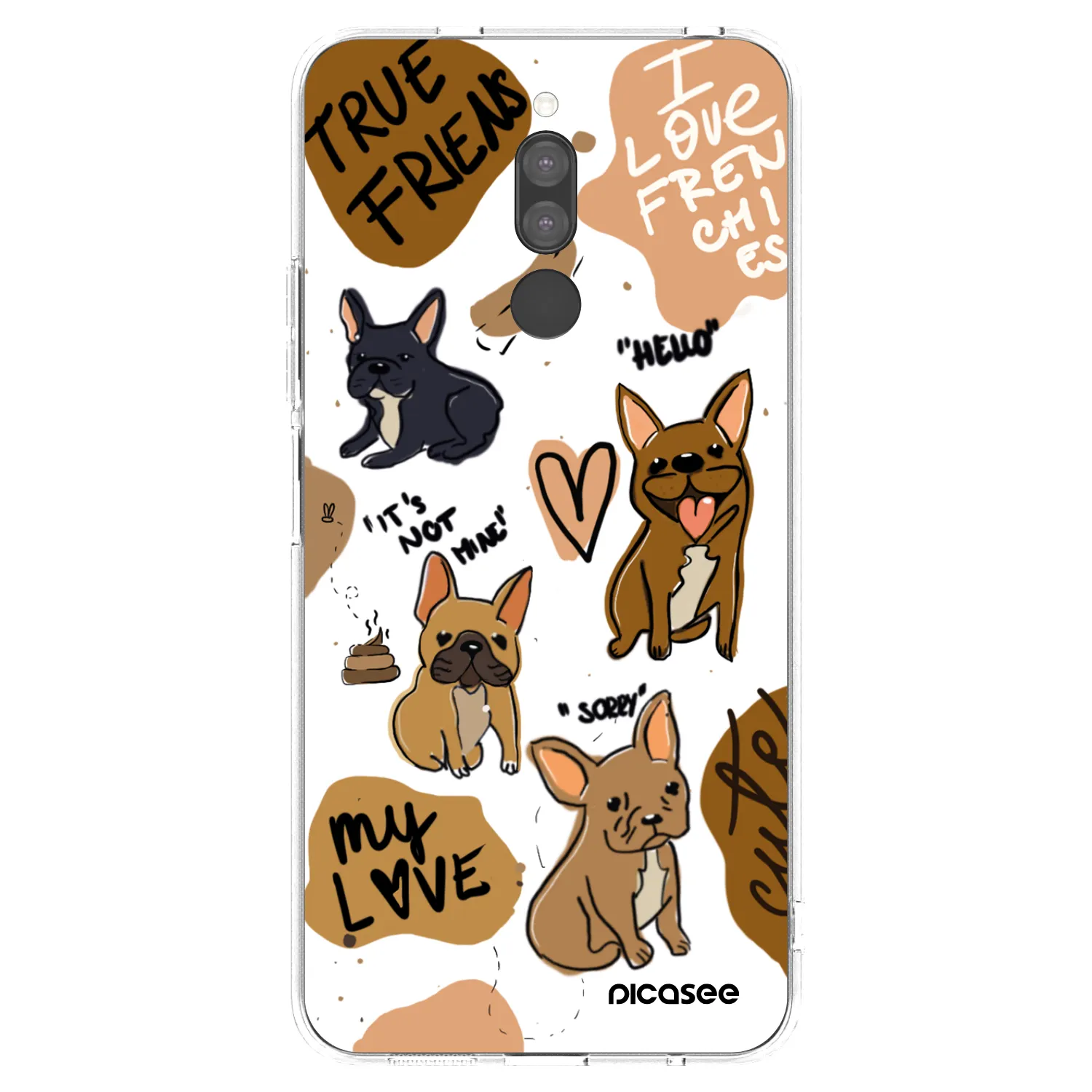 Picasee silikonowe przeźroczyste etui na Xiaomi Redmi 8 - Frenchies