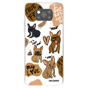 Picasee silikonowe czarne etui na Xiaomi Poco X3 - Frenchies