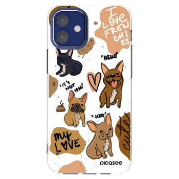 Picasee silikonowe przeźroczyste etui na Apple iPhone 12 mini - Frenchies