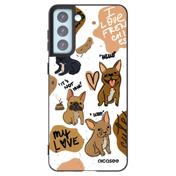 Picasee silikonowe czarne etui na Samsung Galaxy S21+ 5G G996F - Frenchies
