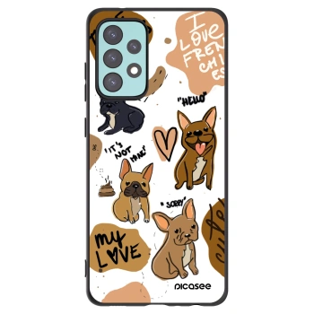 Picasee silikonowe czarne etui na Samsung Galaxy A72 A725F - Frenchies