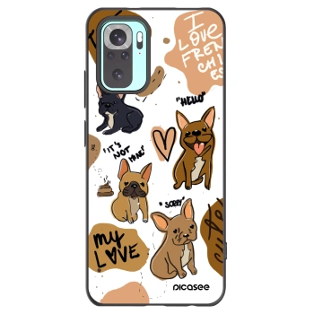 Picasee silikonowe czarne etui na Xiaomi Redmi Note 10 Pro - Frenchies