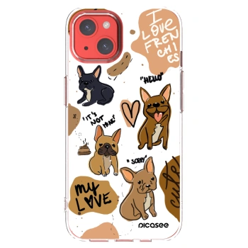 Picasee silikonowe przeźroczyste etui na Apple iPhone 13 - Frenchies