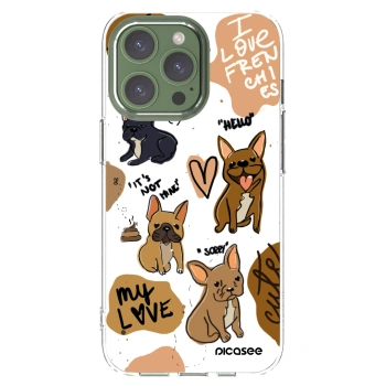 Picasee silikonowe przeźroczyste etui na Apple iPhone 13 Pro - Frenchies