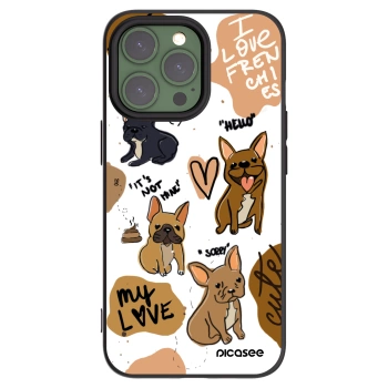 Picasee silikonowe czarne etui na Apple iPhone 13 Pro - Frenchies
