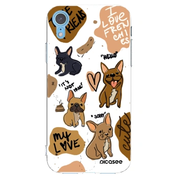 Picasee silikonowe przeźroczyste etui na Apple iPhone XR - Frenchies