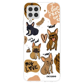 Picasee silikonowe przeźroczyste etui na Samsung Galaxy A22 A225F 4G - Frenchies