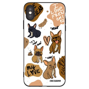 Picasee silikonowe czarne etui na Apple iPhone XS Max - Frenchies