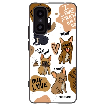 Picasee silikonowe czarne etui na Xiaomi 11T - Frenchies