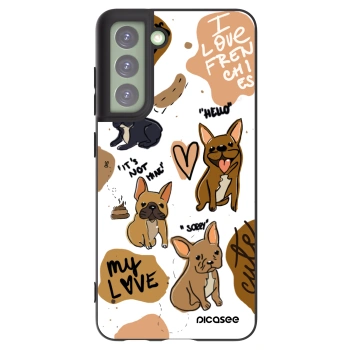 Picasee silikonowe czarne etui na Samsung Galaxy S21 FE 5G - Frenchies