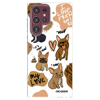 Picasee silikonowe przeźroczyste etui na Samsung Galaxy S22 Ultra 5G - Frenchies
