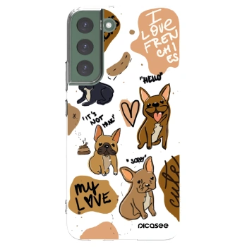 Picasee silikonowe przeźroczyste etui na Samsung Galaxy S22+ 5G - Frenchies