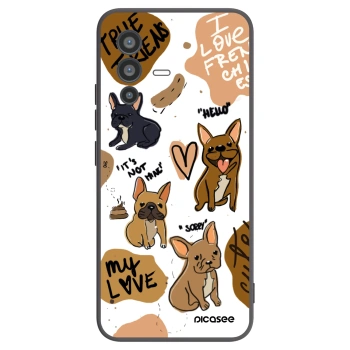 Picasee silikonowe czarne etui na Vivo V23 5G - Frenchies