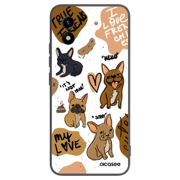 Picasee silikonowe czarne etui na Vivo Y01 - Frenchies