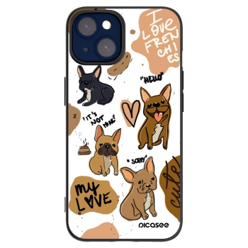 Picasee silikonowe czarne etui na Apple iPhone 14 - Frenchies