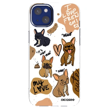 Picasee silikonowe przeźroczyste etui na Apple iPhone 14 Plus - Frenchies