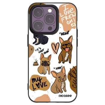 Picasee silikonowe czarne etui na Apple iPhone 14 Pro - Frenchies