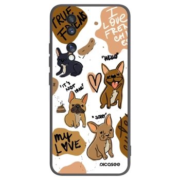 Picasee silikonowe czarne etui na Honor 70 - Frenchies